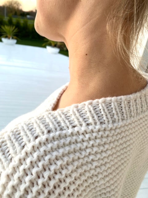 Mountain Village merino wool sweater, off-white