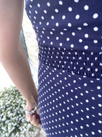 Polka Dots dress, dark blue