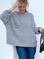 Sweet Pocket oversize sweater, gray
