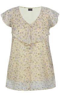 Silla -sifonkitoppi, vaalean keltainen