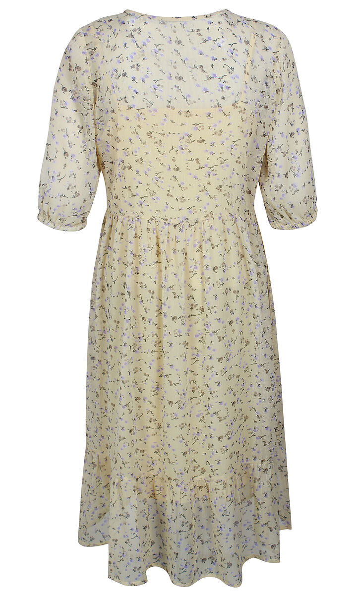 Silla chiffon dress, light yellow