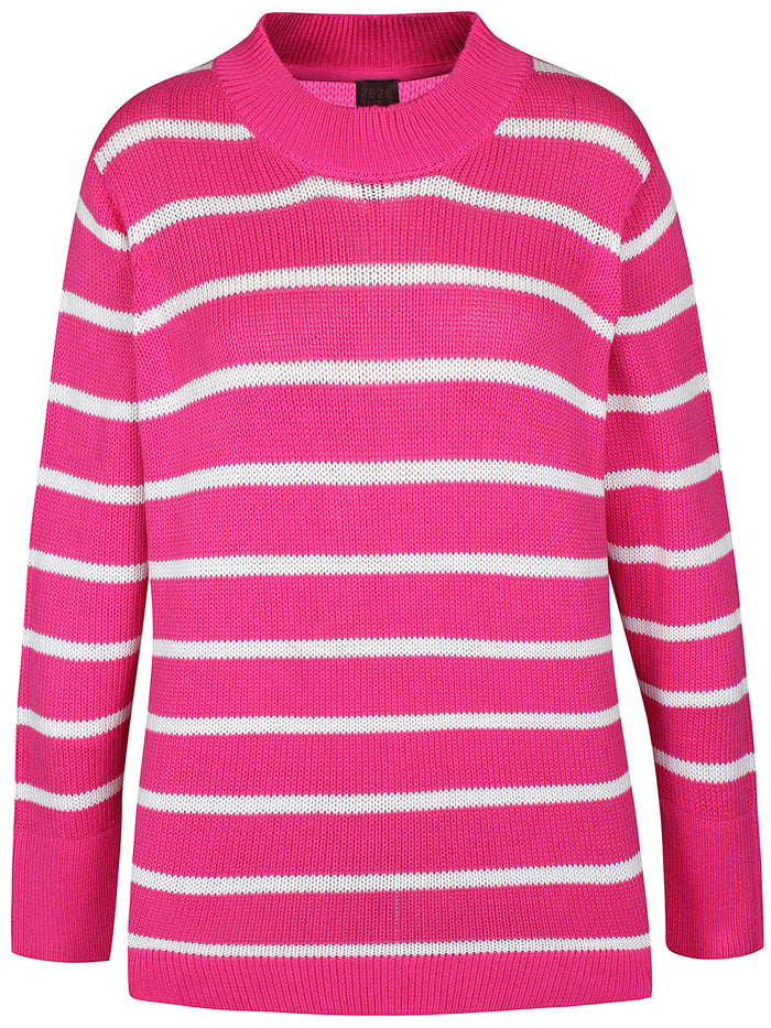 Marx cotton sweater, pink/white
