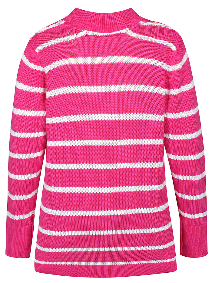 Marx cotton sweater, pink/white