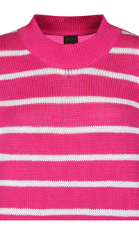 Marx -puuvillaneule, pinkki/valkoinen