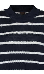 Marx cotton sweater, navy/white