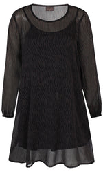 Faud chiffon dress/tunic, dark brown