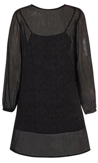 Faud chiffon dress/tunic, dark brown