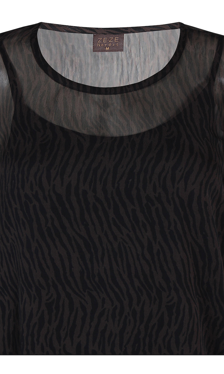 Faud chiffon dress/tunic, dark brown