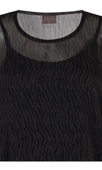 Faud chiffon dress/tunic, dark brown