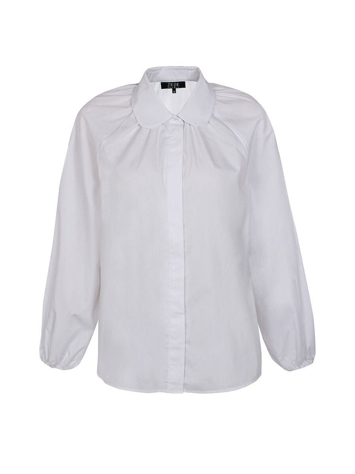 Mio collar shirt, white