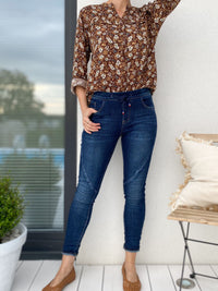 Denim slim Pull up Classic jeans, dark blue