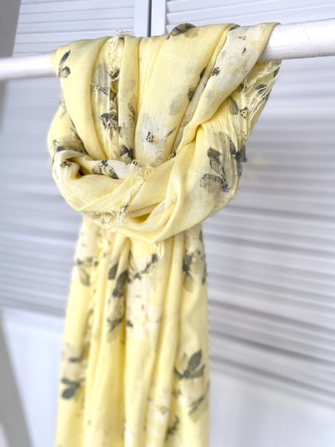 Cherry Blossom scarf, yellow