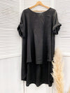 Marie linen tunic, black
