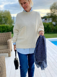 Sweet Pocket oversize sweater, off-white