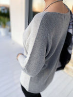 Cashmere Blend Double Shot Sweater, gray