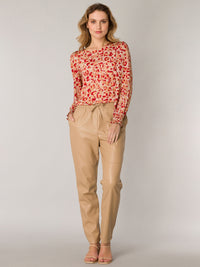 Georgia imitation leather pants, light camel