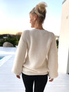 Mountain Village merino wool sweater, off-white