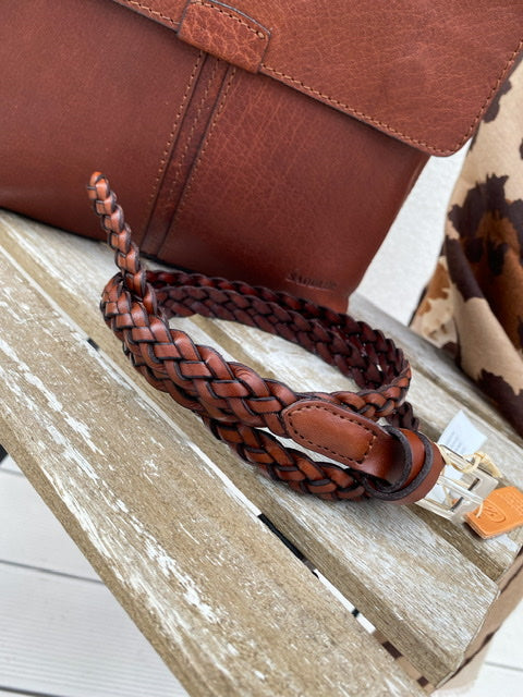 Nibe braided belt, t.brown