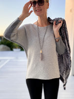 Cashmere Blend Double Shot Sweater, gray