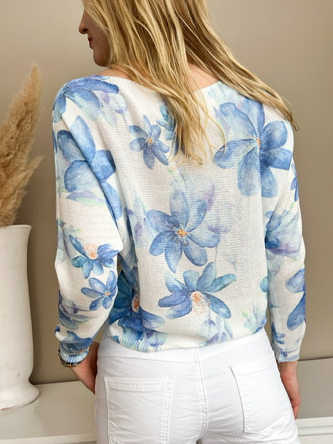 Flores sweater, blue