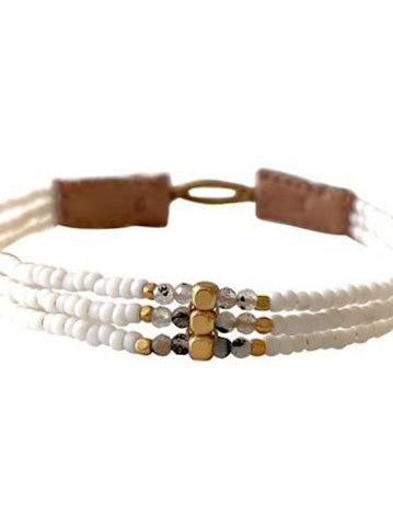 Cap 3 String bracelet, white