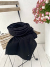 Linsey merino wool scarf, black