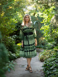 Kelly dress, spring green / black