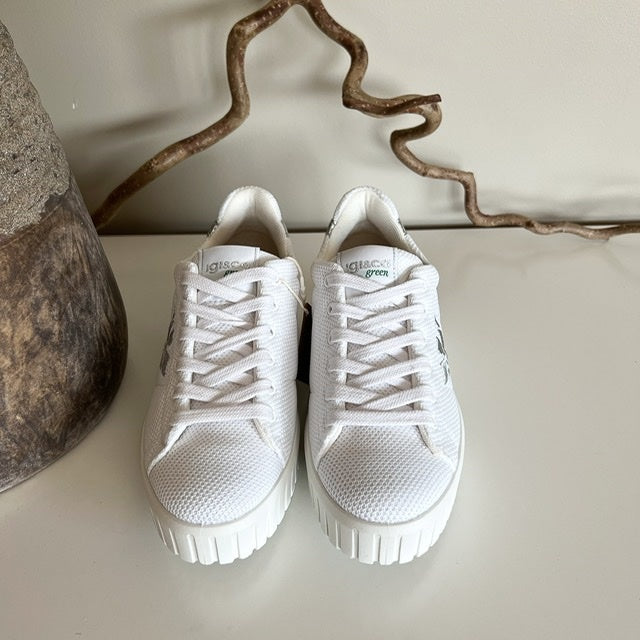 Igi &amp; Co Tess Green sneaker, white
