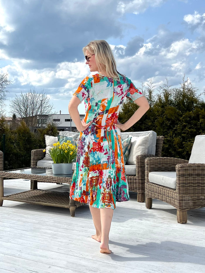 Camden Town Godet dress, multicolor