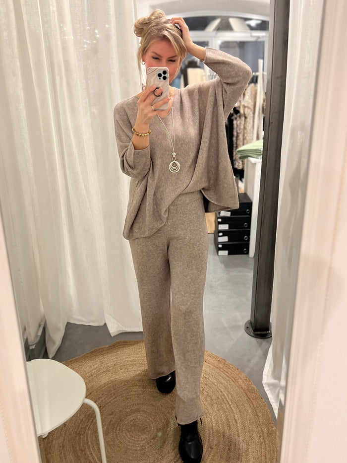 Bologna knit pants, Taupe