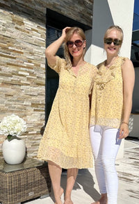 Silla chiffon dress, light yellow