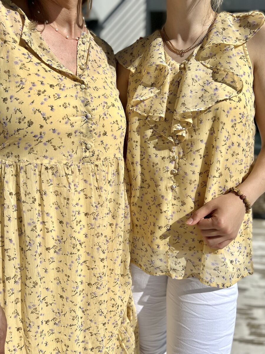 Silla -sifonkitoppi, vaalean keltainen