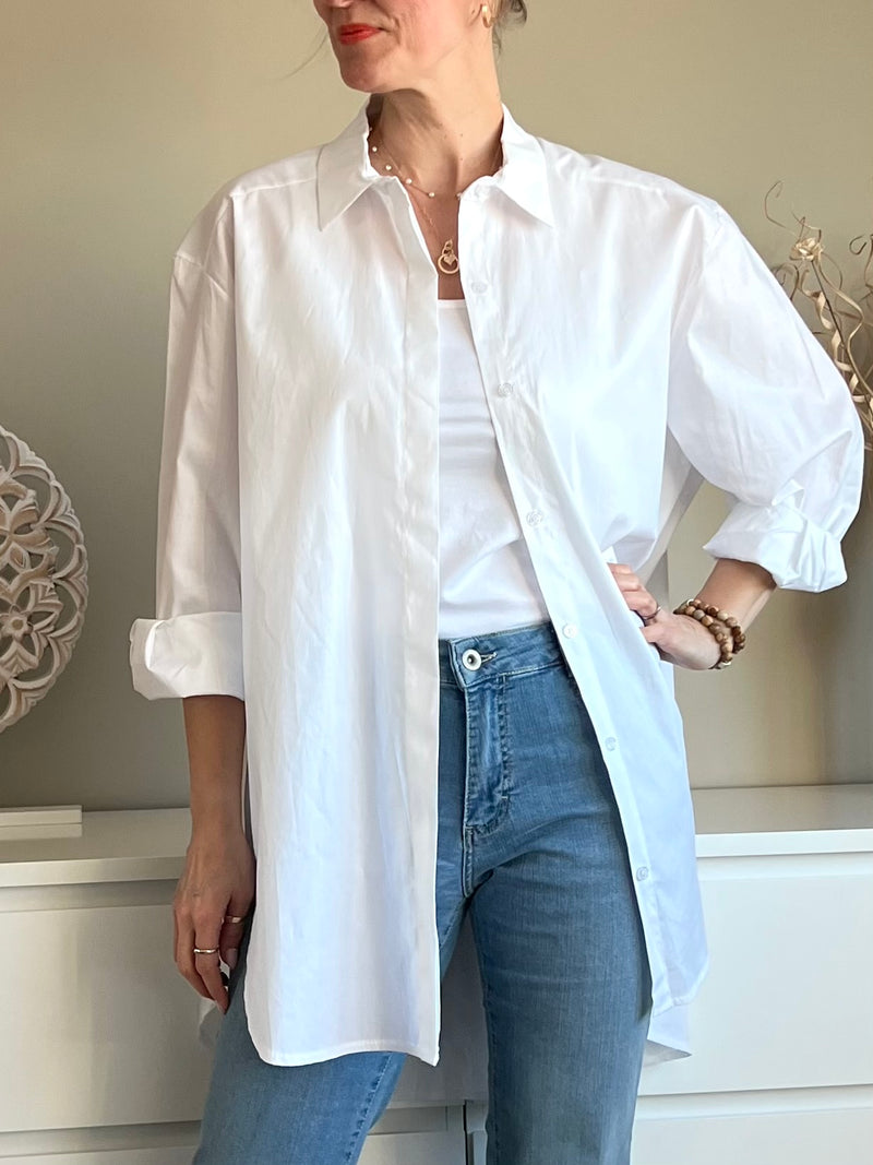 Fancy oversize blouse, white