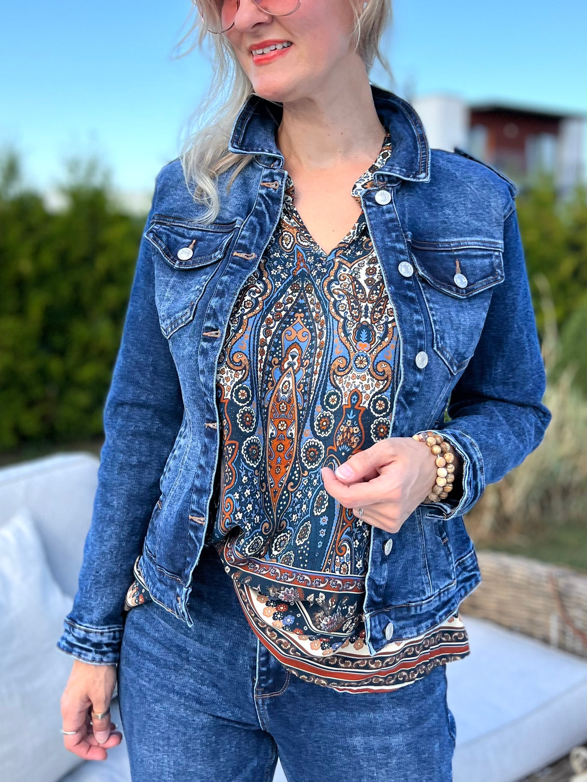 Denim jeans -farkkutakki, sininen