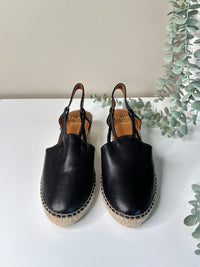 Wedge sandals, black