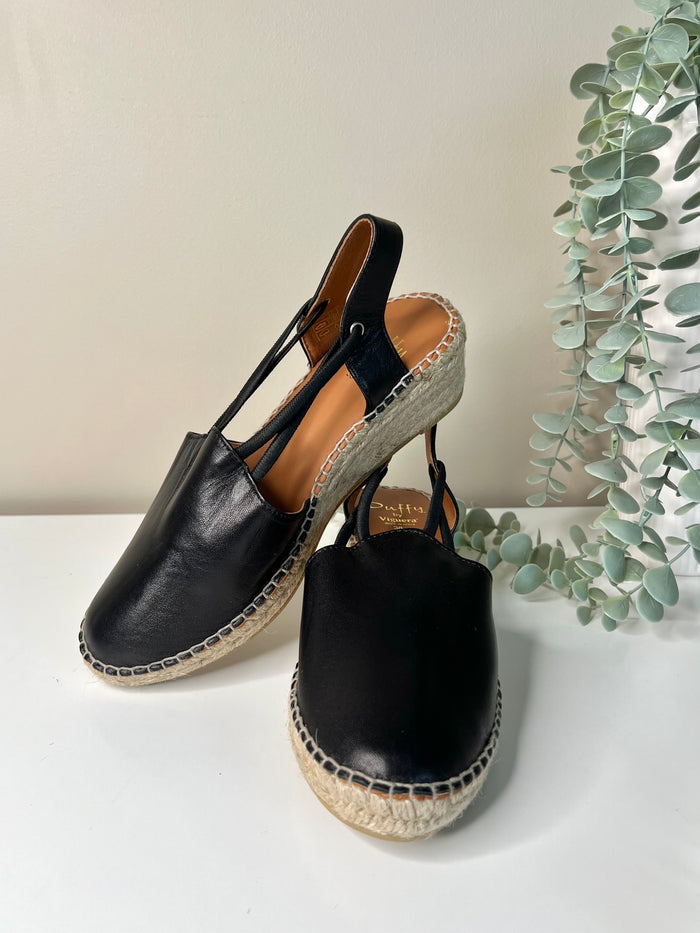 Wedge sandals, black