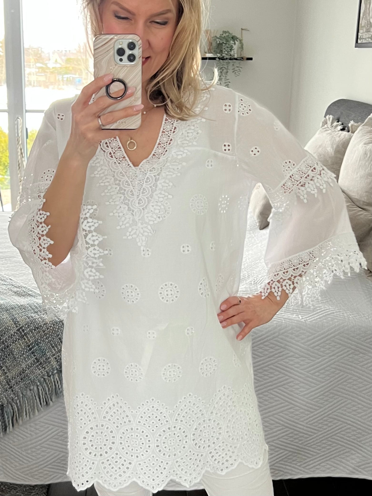 Patricia -tunika, valkoinen