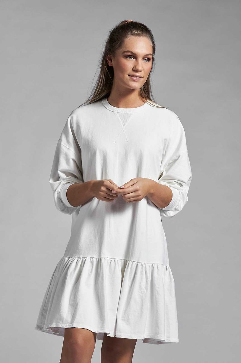 Sweatshirt dress, white