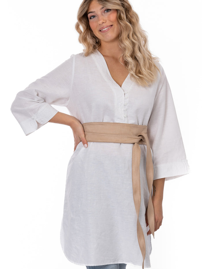 Minea linen tunic, white