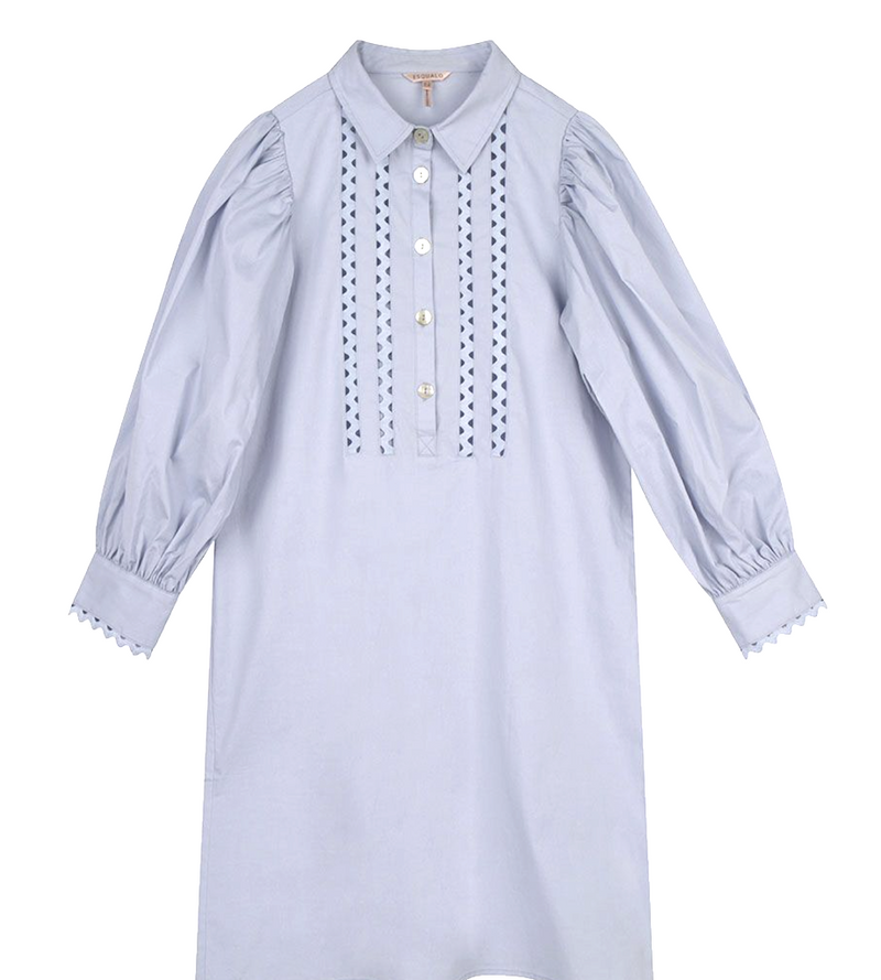 Esqualo Cotton Poplin dress, light blue