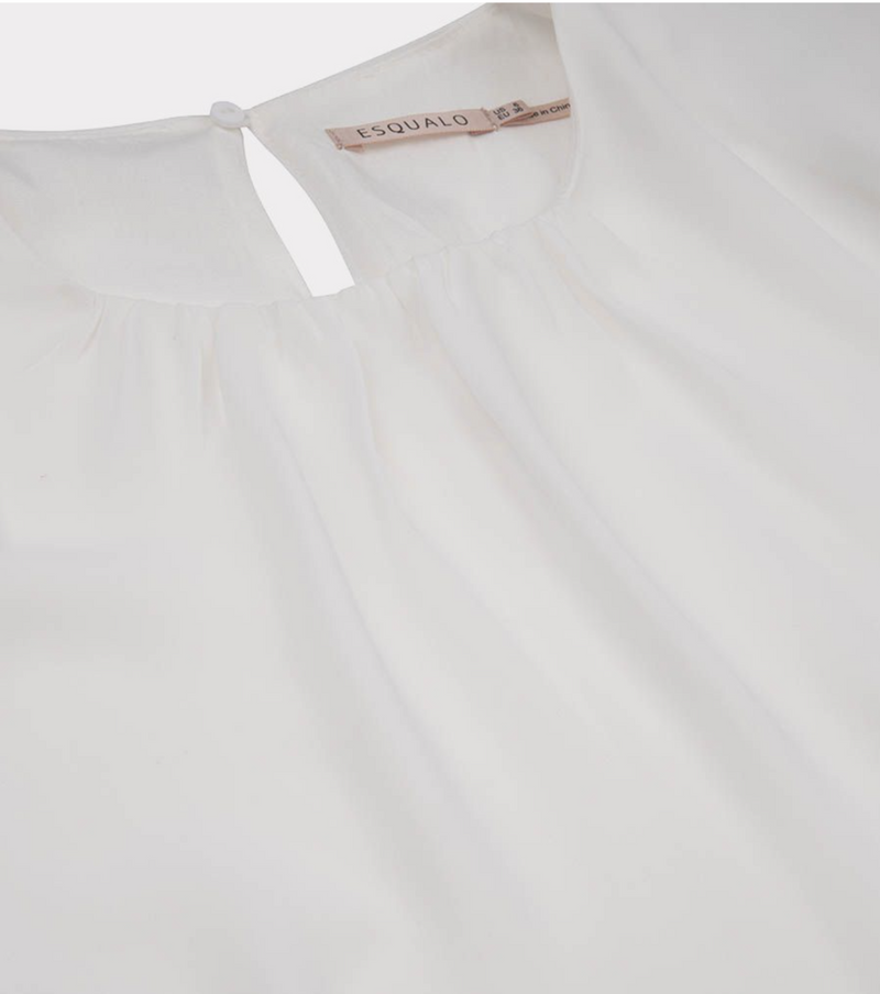Esqualo Blouse Pleats top, white