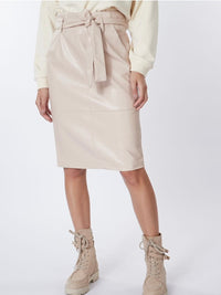 Skirt belted long, sand