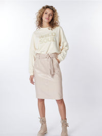 Skirt belted long, sand