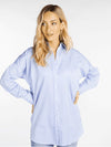 Esqualo Stripes oversize collared shirt, blue