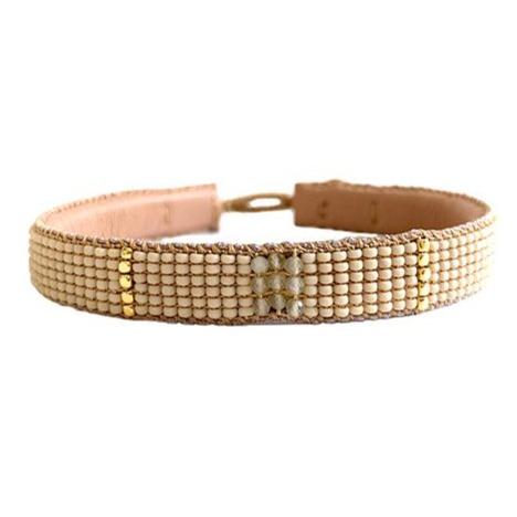 Stone Square bracelet, cream
