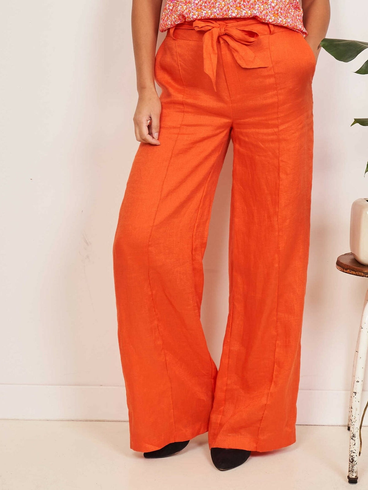 NOT Pilazzo linen trousers, orange