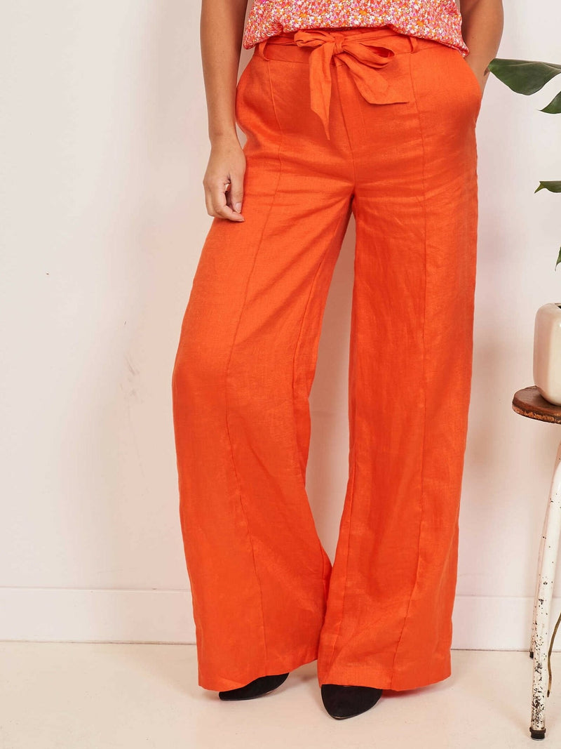 NOT Pilazzo linen trousers, orange