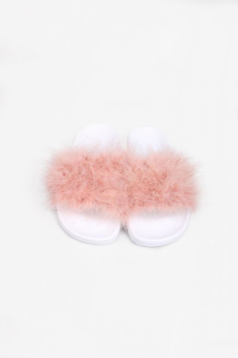 Feather sandals, pink