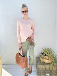 Smaragd strech trousers, green